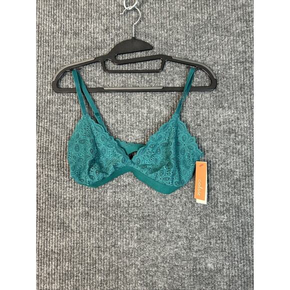Colsie Womens Lace Bralette Size Medium Green Intimate Boho Pullover New - Picture 1 of 5